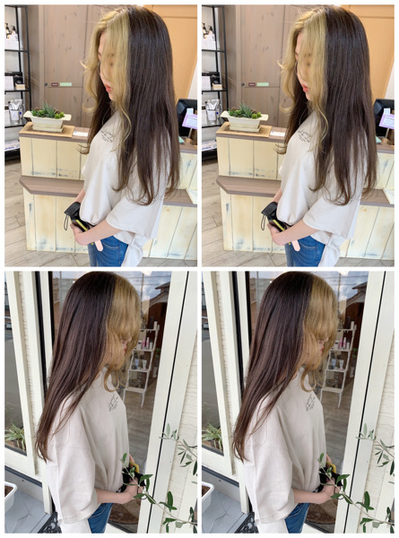 韓国のブラックピンクのジェニー風な前髪カラー